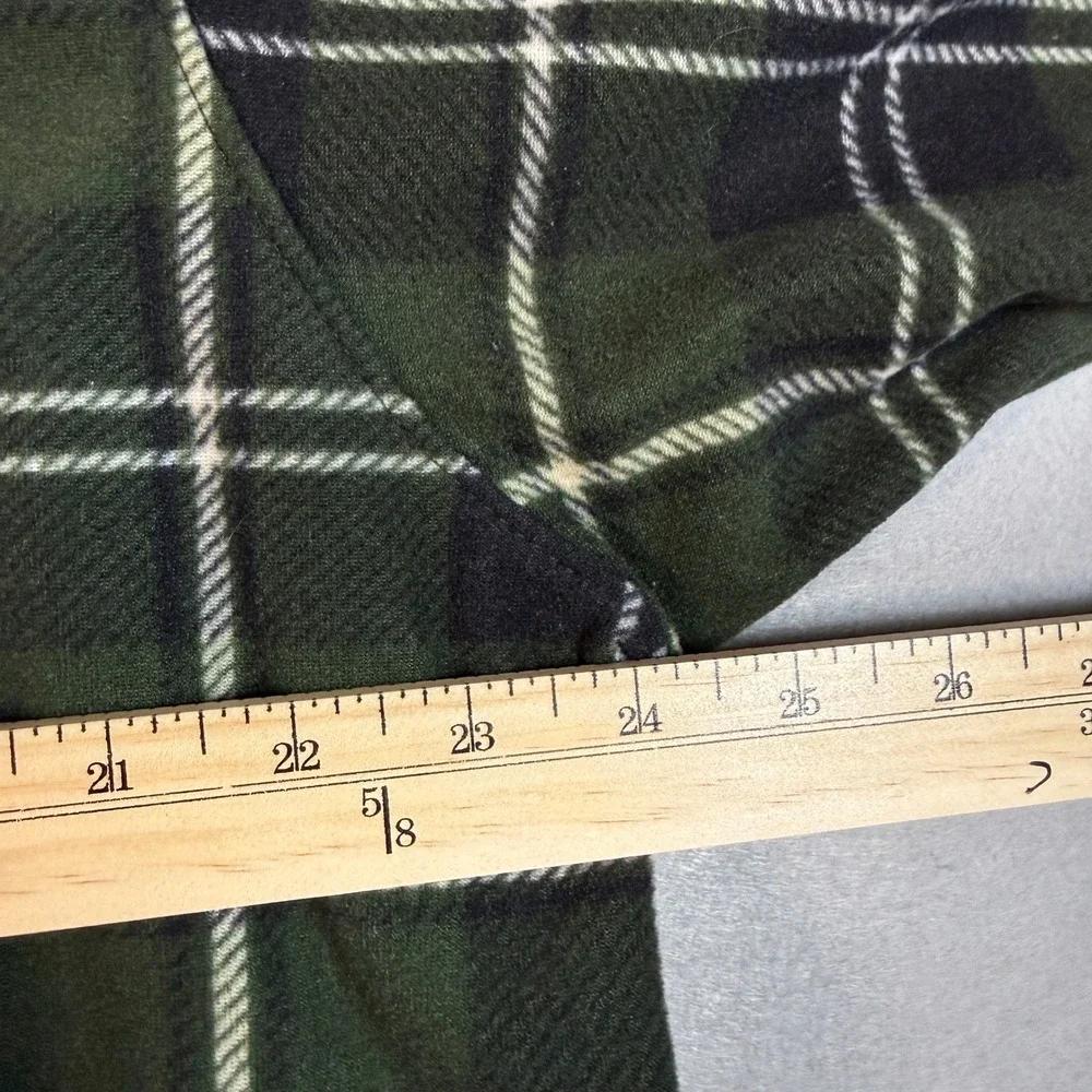 Wrangler Flannel Shirt Mens XL Green Plaid‎ Fleece Lined Shacket Button Up